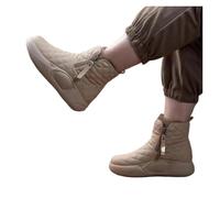 LOVSSU Bottes de neige d'hiver avec chaîne latérale à fond épais, bottes chaudes et confortables for femmes(Khaki,37)