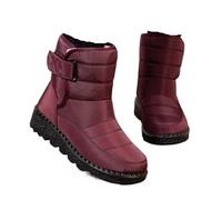 LOVSSU Bottes d'hiver for femmes bottes de neige à talons bas for chaussures bottines imperméables noires(Red,43)