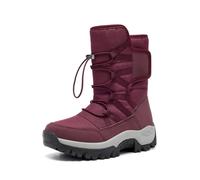 LOVSSU Bottes montantes d'hiver for femmes, chaussures antidérapantes de voyage en plein air, imperméables, confortables et décontractées(Red,36)