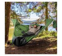 LOVSSU Camping Cots Hammock with Bed Net Family Multi-Person Hanging Sleeping Bag for Get-Together(Green)