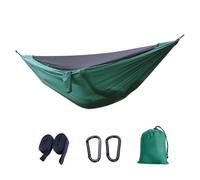 LOVSSU Camping Hammock Single Portable Hammocks,Great for Outdoor,Indoor, for Travel/Backpacking/Beach/Backyard(Dark Or Deep Green)