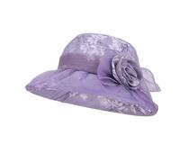 LOVSSU Chapeau de pêcheur pliable à fleurs, en Polyester, Portable, nœud fin, pare-soleil, léger, respirant, bassin protection solaire(Purple)