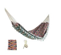 LOVSSU Double Canvas Swing Outdoor Indoor Suspension Chair Tassel Jacquard Retro Geometry Hammoc(701 Hammock Rope)