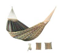 LOVSSU Double Canvas Swing Outdoor Indoor Suspension Chair Tassel Jacquard Retro Geometry Hammoc(703 Hammock Tied w)