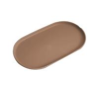 LOVSSU Plateau en Plastique pour La Cuisine Plateau décoratif Ovale en Plastique for Rangement, Table à Manger, Assiette à Dessert, Fruits, présentoir à Bijoux pour Service(Brown L)