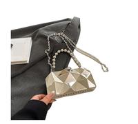 LOVSSU Pochette de soirée for femme élégante, sac à bandoulière géométrique, sacs main et luxe(Silver)