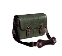 LOVSSU Sac for appareil photo en cuir réservoir intérieur DSLR sac de messager vintage rétro sacs à bandoulière latéraux(Green,32.5X14X24CM)