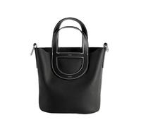 LOVSSU Sac seau à bandoulière en cuir for femme, porté main, couche supérieure, style Tide(Black)