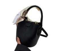 LOVSSU Sacs à bandoulière for femmes, sacs, seau de marque luxe, main portables en cuir PU for dames(Black)
