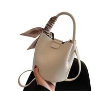 LOVSSU Sacs à bandoulière for femmes, sacs, seau de marque luxe, main portables en cuir PU for dames(White)