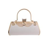 LOVSSU Sacs de soirée en cuir imprimé avec diamants, pochette PU, sac à main tendance poignée, cadeau for fille, luxe métal