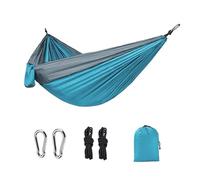 LOVSSU Single Person Portable Outdoor Camping Hammock with Nylon Color Matching High Strength Parachute Fabric Hanging Bed(Color 6)