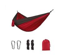 LOVSSU Single Person Portable Outdoor Camping Hammock with Nylon Color Matching High Strength Parachute Fabric Hanging Bed(Color 2)