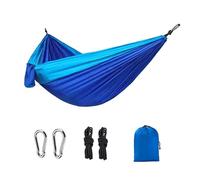 LOVSSU Single Person Portable Outdoor Camping Hammock with Nylon Color Matching High Strength Parachute Fabric Hanging Bed(Color 5)