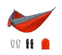 LOVSSU Single Person Portable Outdoor Camping Hammock with Nylon Color Matching High Strength Parachute Fabric Hanging Bed(Color 4)