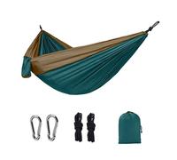 LOVSSU Single Person Portable Outdoor Camping Hammock with Nylon Color Matching High Strength Parachute Fabric Hanging Bed(Color 1)