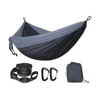 LOVSSU Solid Color Nylon Parachute Hammock Camping Survival Garden Swing Leisure Travel Portable Outdoor Furniture(Dark Grey 2)