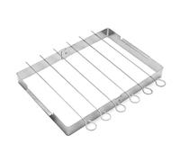 LOVSSU Support à brochettes for Barbecue, en Acier Inoxydable, Pliable et Rotatif, avec 6 for shish Kebab