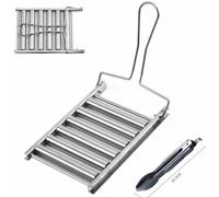 LOVSSU Support à saucisses avec poignée for Barbecue, Pique-Nique, Camping, Hot-Dog, poêle Griller, Cuisine Domicile(Style2 with Grill Tongs)