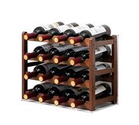 LOVSSU Support de Bar et d'armoires à vin en Bois Massif, Cube Rangement empilable, Plateau Table for Champagne, décoration d'intérieur(4 Layers 16 Bottles)