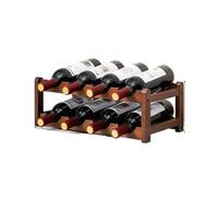 LOVSSU Support de Bar et d'armoires à vin en Bois Massif, Cube Rangement empilable, Plateau Table for Champagne, décoration d'intérieur(2 Layers 8 Bottles)