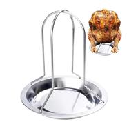 LOVSSU Support de rôtissoire à Poulet avec Bol en Acier au Carbone for canette bière, Dinde, Barbecue, Support, Plateau