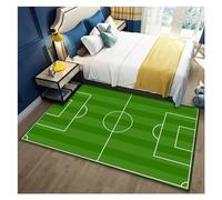 LOVSSU Tapis de Terrain Football Dessin animé, Chambre d'enfant for garçons, Tapis Sol Grande Surface, Ottomans, Salon, à Coucher, Couverture Chevet complète(Football Field-03,100x150cm 39x59 inch)