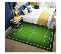 LOVSSU Tapis de Terrain Football Dessin animé, Chambre d'enfant for garçons, Tapis Sol Grande Surface, Ottomans, Salon, à Coucher, Couverture Chevet complète(Football Field-02,120x160cm 47x63 inch)