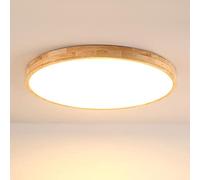 LOVTAL Bois Rond LED Plafonnier, Nordique Ultra-Mince Lampe De Plafond Encastré Panneau Plat Éclairage De Plafond pour Salon, Chambre, Couloir,Neutral Light-50cm 39W