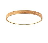 LOVTAL Bois Rond LED Plafonnier, Nordique Ultra-Mince Lampe De Plafond Encastré Panneau Plat Éclairage De Plafond pour Salon, Chambre, Couloir,3 Color Lights-60cm 60W