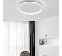 LOVTAL Rond LED Plafonnier, Nordique Moderne Ultra-Mince Cercle Lampe De Plafond Montage en Surface Métal Luminaire Lumière pour Salon, Lampe De Chambre,White+3 Colour Light-50cm 61W