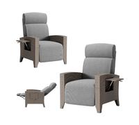 lovtuwr Fauteuil de jardin en rotin facile d'entretien, avec fonction détente et table pliante, montage rapide, housse et coussins épais, résistant aux intempéries, pour la famille, le balcon et le