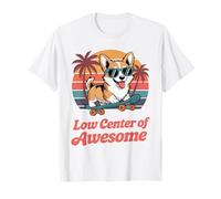 Low Center of Awesome Skateboarding Corgi avec lunettes de soleil T-Shirt