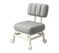 Low Chair With Wheels Waterproof - 360 Swivel, Thick Pad Seat Backrest