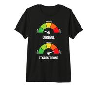 Low Cortisol High Testosterone Meme Gym Workout Gauge T-Shirt Haut de Gamme