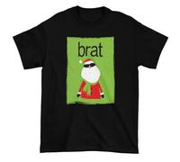 Low Frequency Clothing Brat Santa T-shirt de Noël pour homme Charli XCX Brat Christmas, Noir , XL