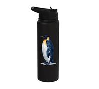 Low Poly Emperor Penguins Geometric Art Stainless Steel Insulated Water Bottle