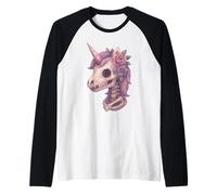Low Poly Kawaii Licorne Pastel Gothique Géométrique Manche Raglan