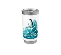 Low Poly Penguin Iceberg Geometric Arctic Graphic Gobelet isotherme en acier inoxydable double paroi