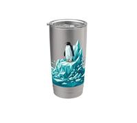 Low Poly Penguin Iceberg Geometric Arctic Graphic Gobelet isotherme en acier inoxydable double paroi