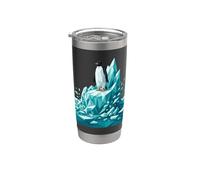 Low Poly Penguin Iceberg Geometric Arctic Graphic Gobelet isotherme en acier inoxydable double paroi