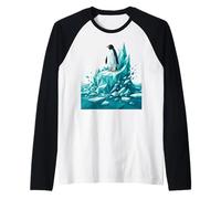 Low Poly Penguin Iceberg Geometric Arctic Graphic Manche Raglan