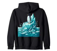 Low Poly Penguin Iceberg Geometric Arctic Graphic Sweat à Capuche