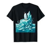 Low Poly Penguin Iceberg Geometric Arctic Graphic T-Shirt