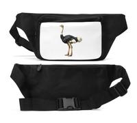 Low Poly Style Autruche Digital Art Sac banane unisexe Noir