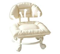 Low1 Rolling Stool with Back Support Mobile Thick Cushion Padded Seat1 | Low1 Rolling Chair For Home Office Shop Library Studio Pedicure House Cleaning Shelf Organization1
