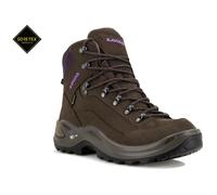 Lowa - Chaussures de randonnée journée GORE-TEX - Renegade GTX Mid Ws Slate/Blackberry pour Femme en Cuir - Taille 6 UK - Marron Marron 6 UK