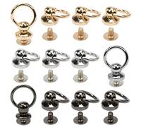 Lowats Rivet Cuir 90 Pièce Anneau Rivets Vis à Anneau Bouton Rond Goujons Rivets pour Cuir Pull Bague Rivets Clous Cuir en Métal Rivet D'artisanat en Cuir Accessoire pour Sac à Main Téléphone Coque