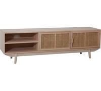 Lowboard 150x36cm façade en rotin Sideboard Commode Armoire TV Hifi Armoire