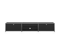 Lowboard USM Haller largeur 3 casiers porte tiroir/espace ouvert/porte abattant noir graphite abattante av 228x39x53 cm
